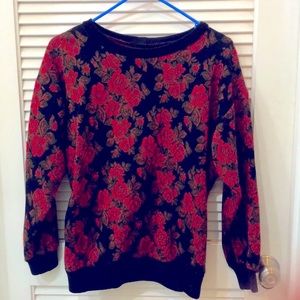 Flowered Top / Sweatshirt - So Pretty & Warm!!